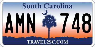 SC license plate AMN748