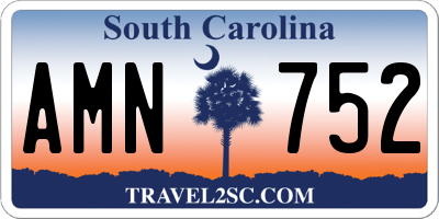 SC license plate AMN752