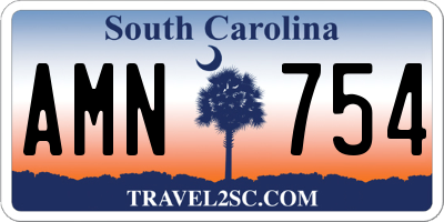 SC license plate AMN754