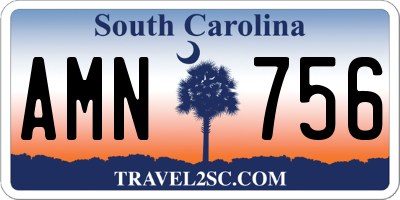 SC license plate AMN756