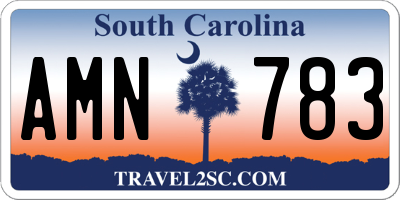 SC license plate AMN783