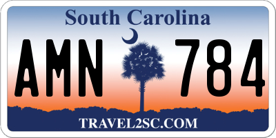 SC license plate AMN784