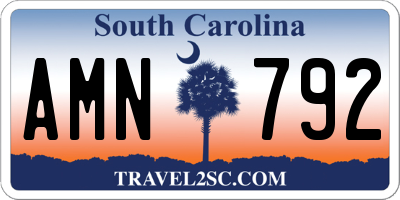 SC license plate AMN792