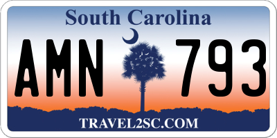 SC license plate AMN793