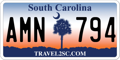 SC license plate AMN794