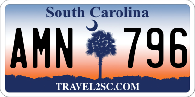 SC license plate AMN796
