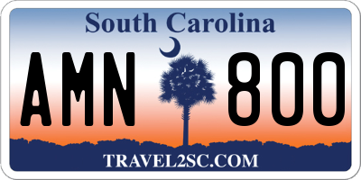 SC license plate AMN800