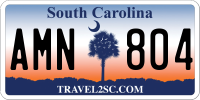 SC license plate AMN804
