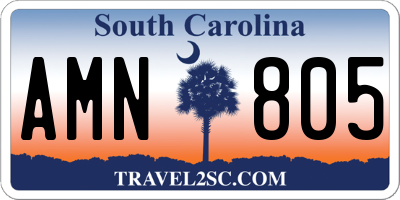 SC license plate AMN805