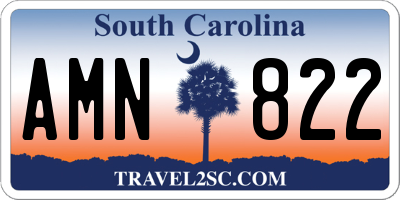 SC license plate AMN822