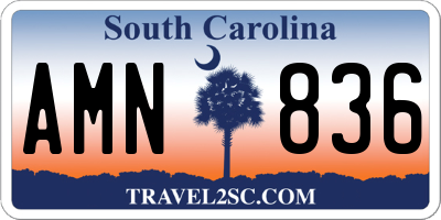 SC license plate AMN836