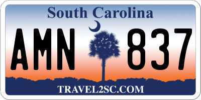 SC license plate AMN837