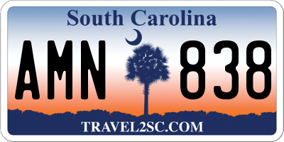 SC license plate AMN838