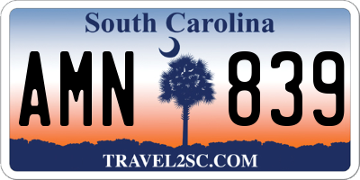 SC license plate AMN839