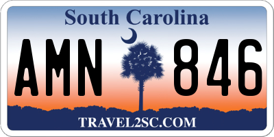 SC license plate AMN846