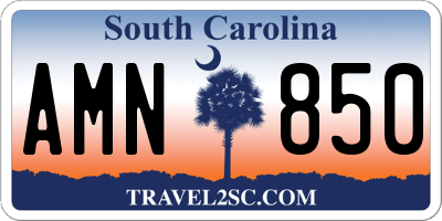 SC license plate AMN850