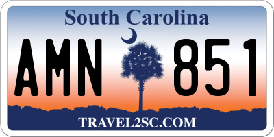 SC license plate AMN851