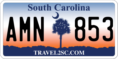 SC license plate AMN853