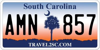 SC license plate AMN857