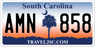 SC license plate AMN858