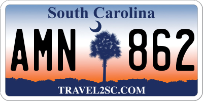 SC license plate AMN862