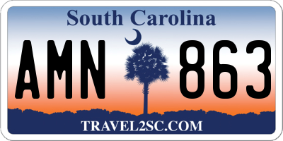 SC license plate AMN863