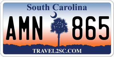 SC license plate AMN865