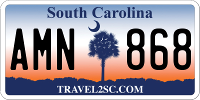 SC license plate AMN868