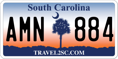 SC license plate AMN884