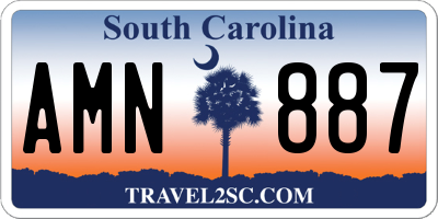 SC license plate AMN887