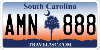 SC license plate AMN888