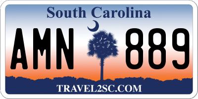 SC license plate AMN889