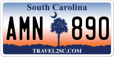 SC license plate AMN890