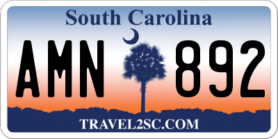SC license plate AMN892