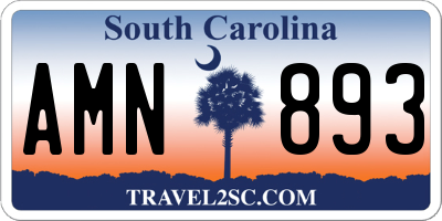 SC license plate AMN893