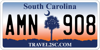 SC license plate AMN908