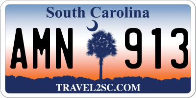 SC license plate AMN913