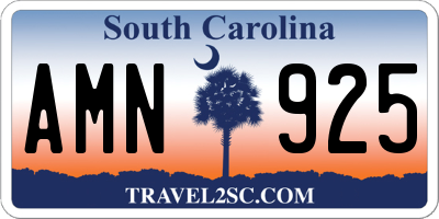 SC license plate AMN925