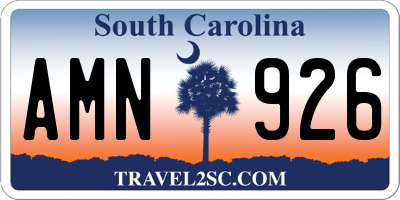 SC license plate AMN926