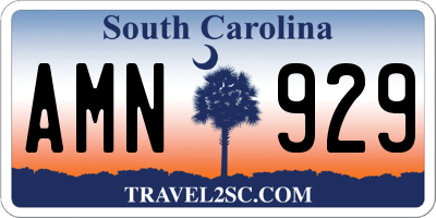 SC license plate AMN929