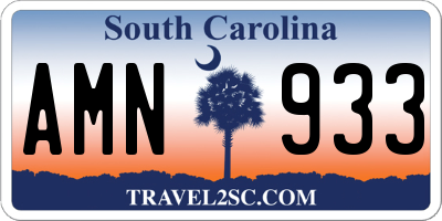 SC license plate AMN933