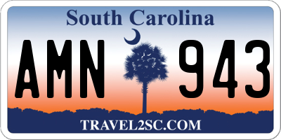 SC license plate AMN943