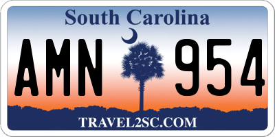 SC license plate AMN954