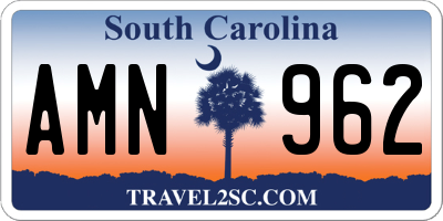 SC license plate AMN962