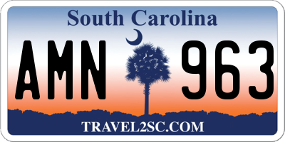 SC license plate AMN963