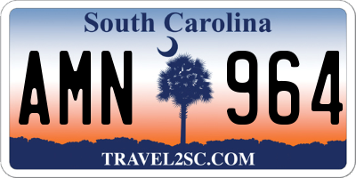 SC license plate AMN964
