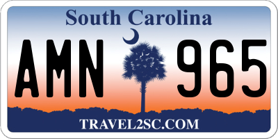 SC license plate AMN965