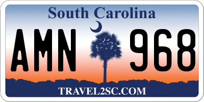 SC license plate AMN968