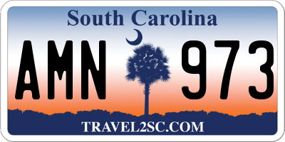 SC license plate AMN973