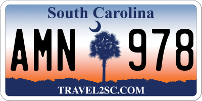 SC license plate AMN978